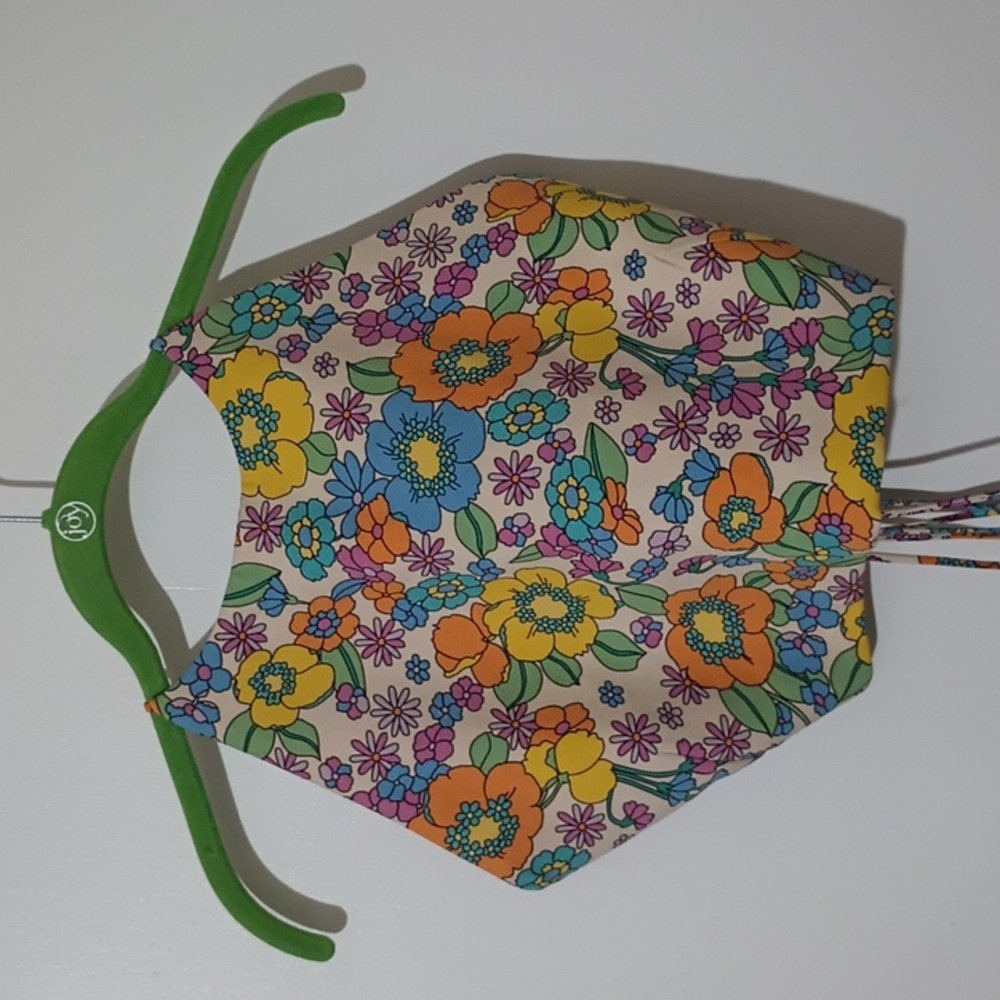 Zara XXL Halter Crop Backless Flower High Neck Top - Picture 3 of 7